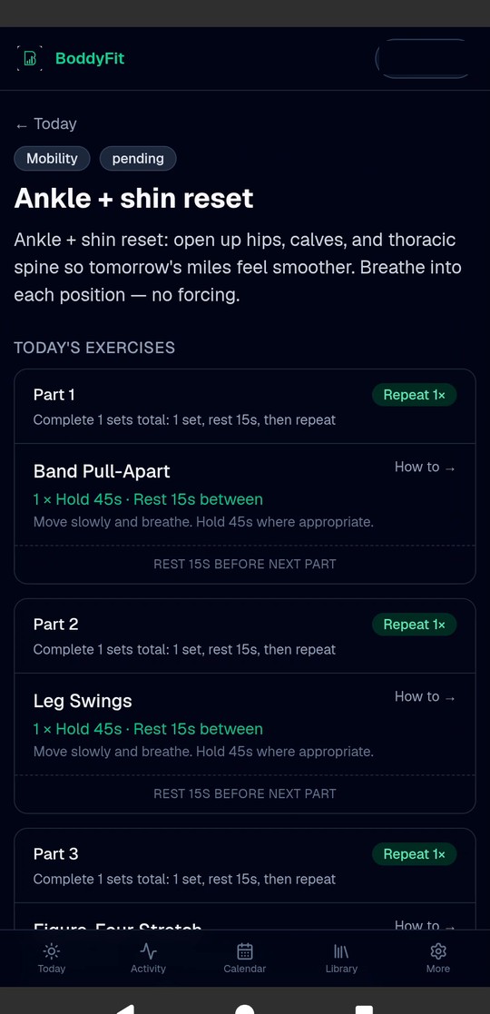 Mobility session Ankle and shin reset with timed holds